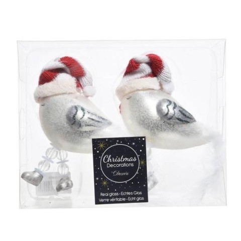 UCCELLO CCAPPELLO WHITE RED VETRO